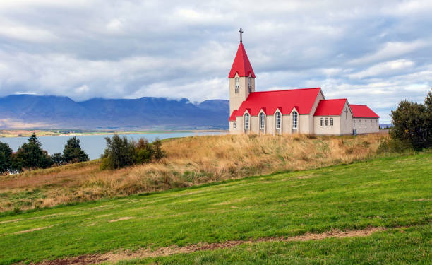 Svalbarðskirkja church, Iceland stock photo