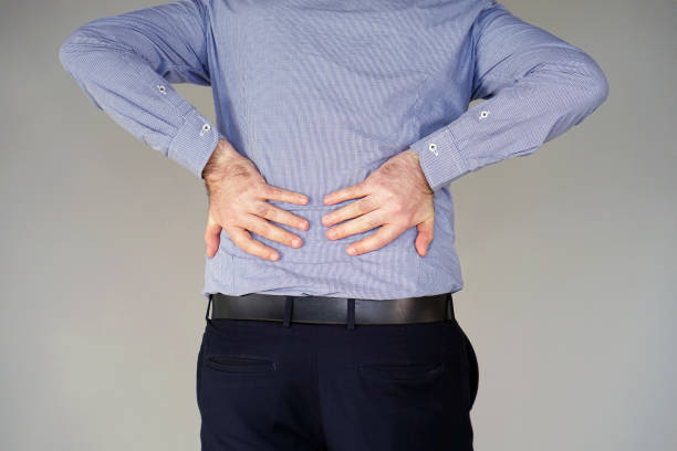 istock Businessman pain at lower back. 1043661612