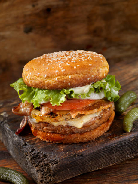 istock 100% Gluten Free & Low Carb Bacon/Pineapple Hamburger and Bun 1043661724