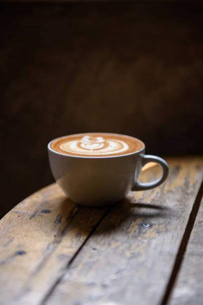 istock Coffee latte on wooden table 1043661814