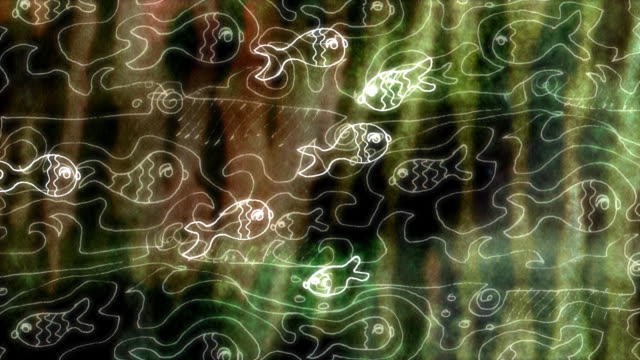 Fishes texture drawing