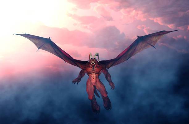 istock Monster flying above creepy sky 1043668502