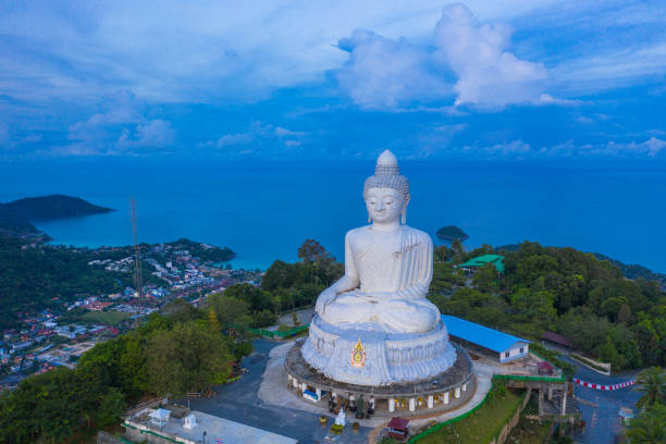 istock areial view Phuket big Buddha in blue sky 1043668526