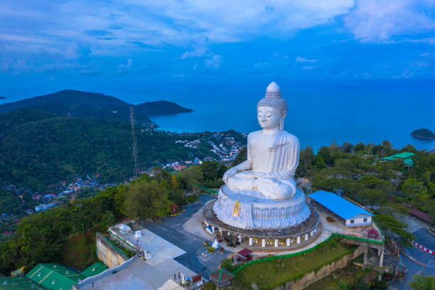 istock areial view Phuket big Buddha in blue sky 1043668528