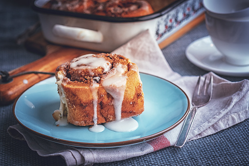 Preparing Cinnamon Buns in Domestic Kitchen