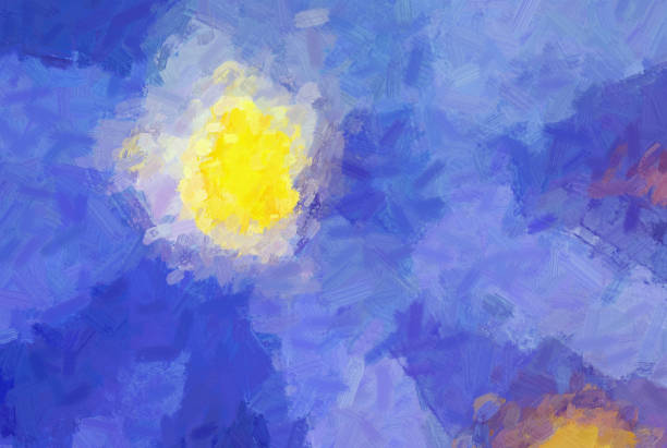 Shades of Blue and Yellow Abstract Background Using Brushstroke Like Art