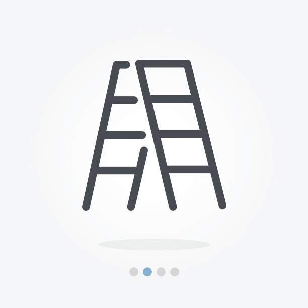 ilustraciones, imágenes clip art, dibujos animados e iconos de stock de icono de vector de subir - ladder