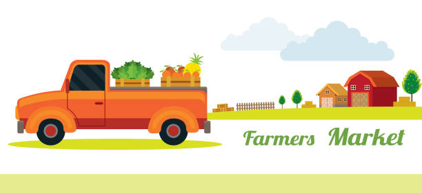 istock Pick up Truck with Farm Product 1043681990