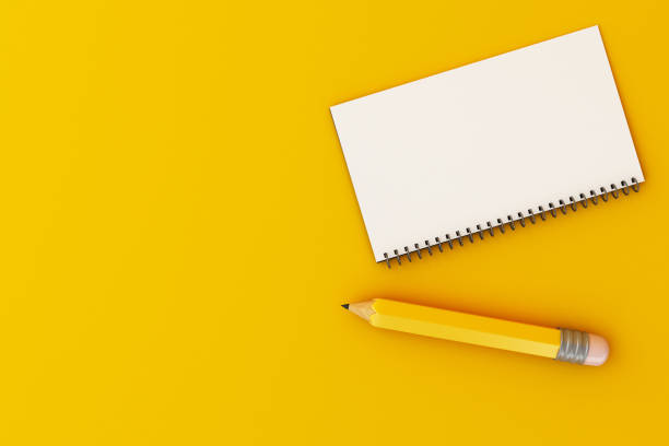 istock 3d Spiral binder notepad and pencil, education concept. 1043685290