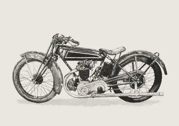 Vector illustration of Vintage Motorbike