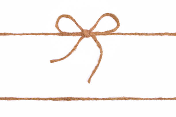 istock Jute rope bow isolated on white background 1043686372