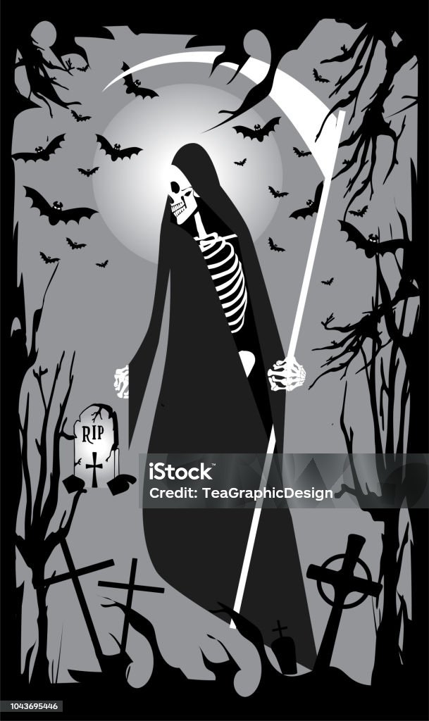 Grim reaper halloween background illustration Abstract stock illustration