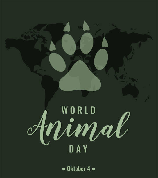 stockillustraties, clipart, cartoons en iconen met werelddag van de dierlijke - dierendag