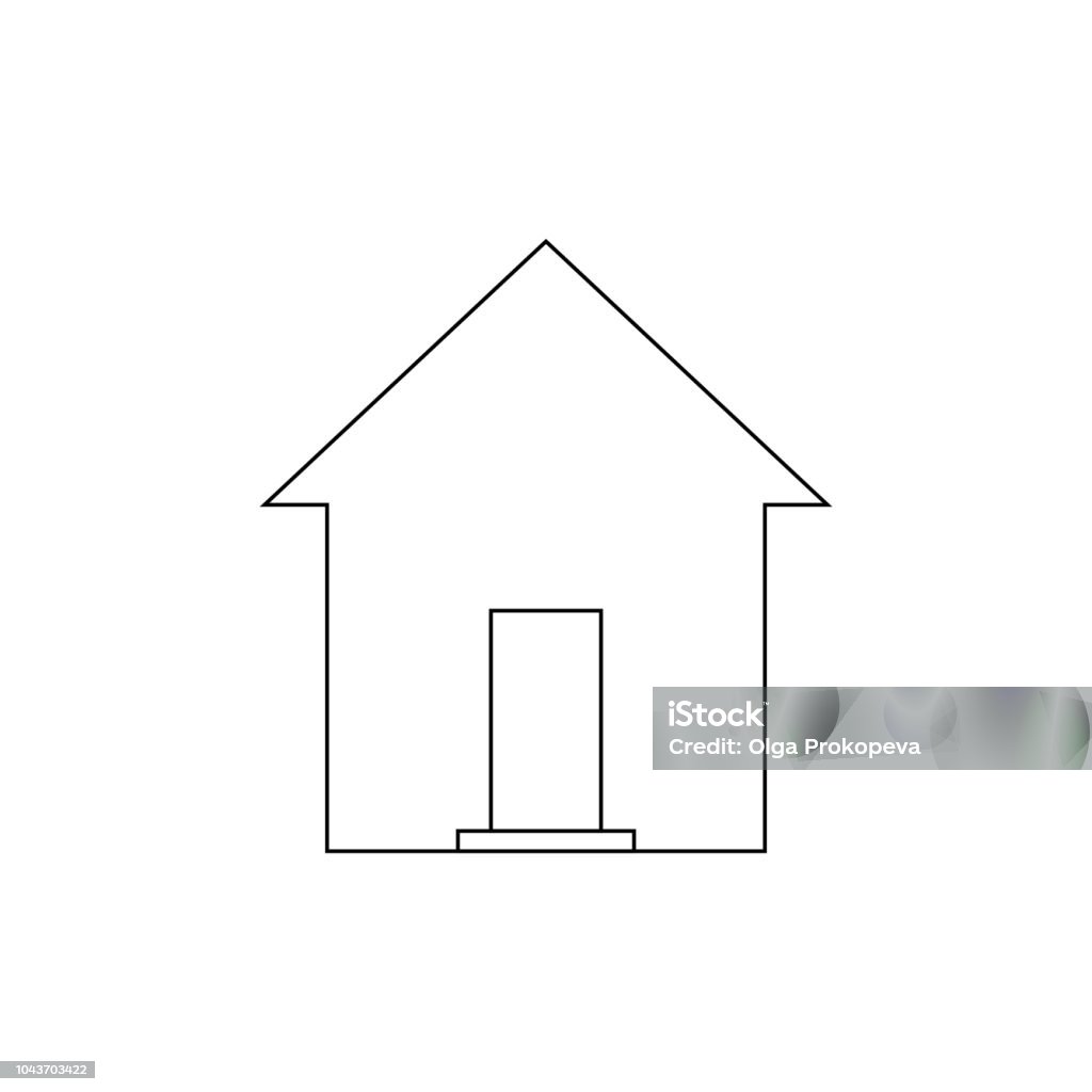 Outline Home Icon Được Cách Ly Trên Nền Màu Xám Hình Ảnh Nhà Biểu ...
