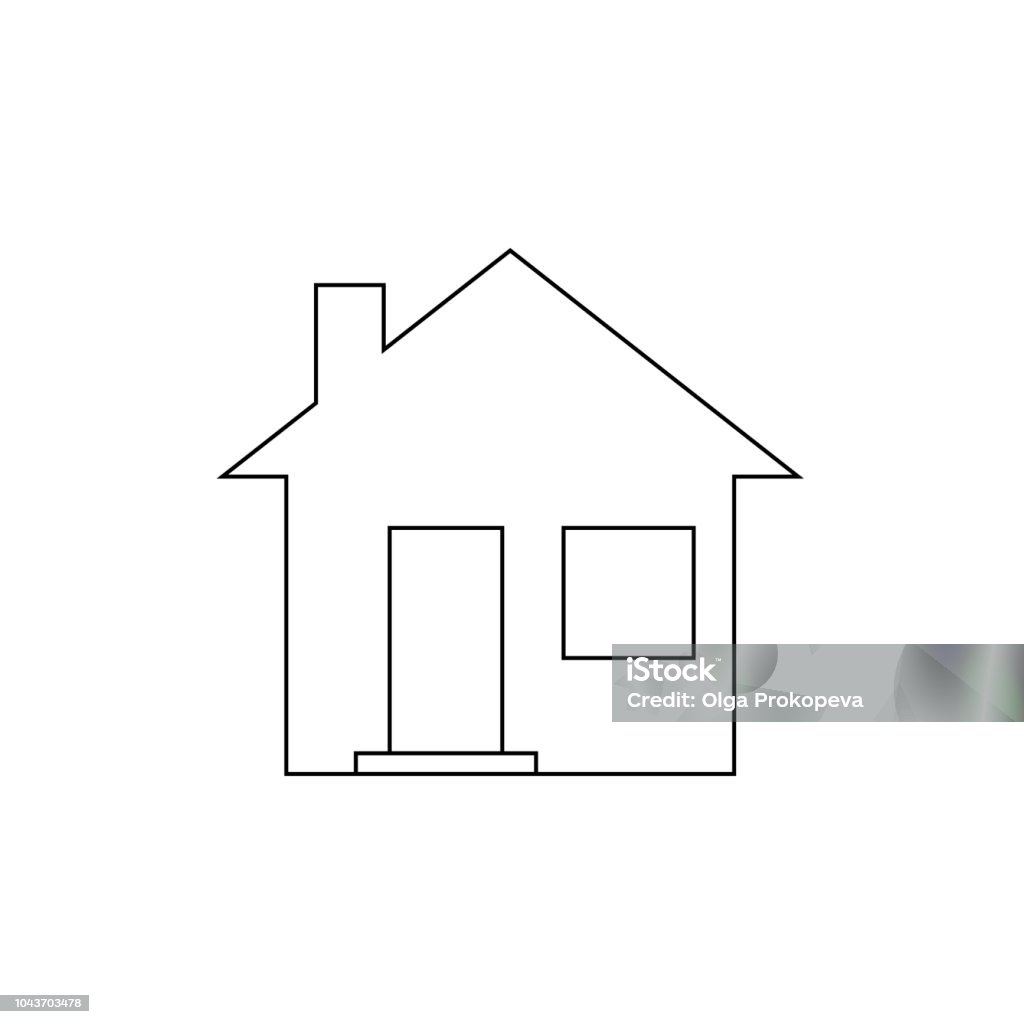 Outline Home Icon Được Cách Ly Trên Nền Màu Xám Hình Ảnh Nhà Biểu ...