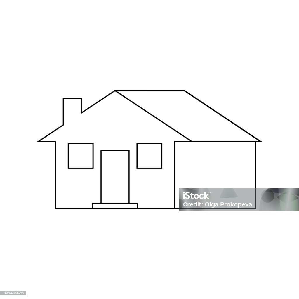 Outline Home Icon Được Cách Ly Trên Nền Màu Xám Hình Ảnh Nhà Biểu ...