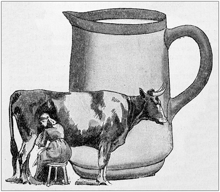 Antique painting illustration: Milk