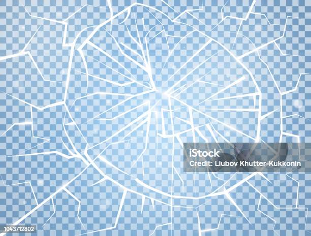 Ice Texture On Transparent Background Realistic Broken Ice Surface Broken Glass Winter Background Vector Illustration Stock Illustration - Download Image Now
