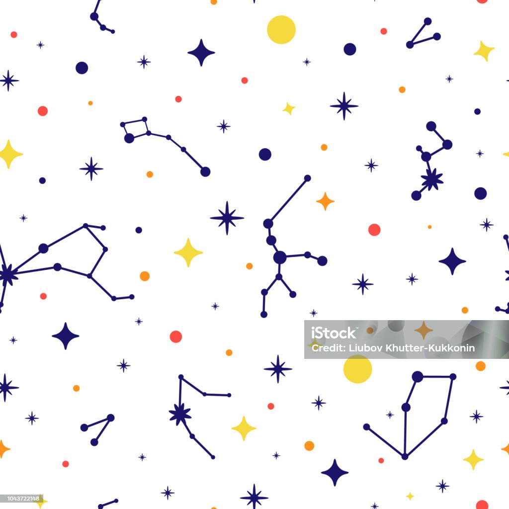 Abstract Constellation Layout Constellation Seamless Pattern Space Background Space Pattern With ...