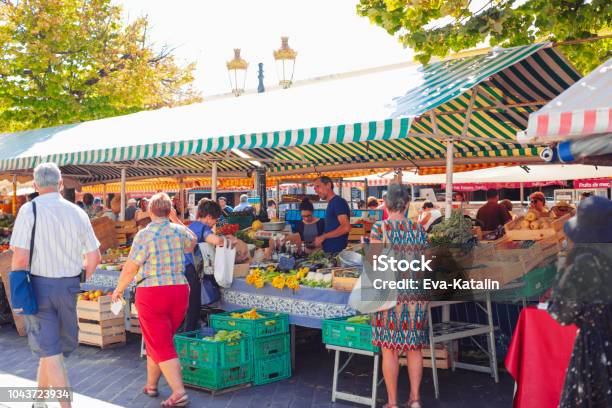 Cours Saleya In Nice France Stock Photo - Download Image Now - Cours Saleya, Nice - France, Market - Retail Space