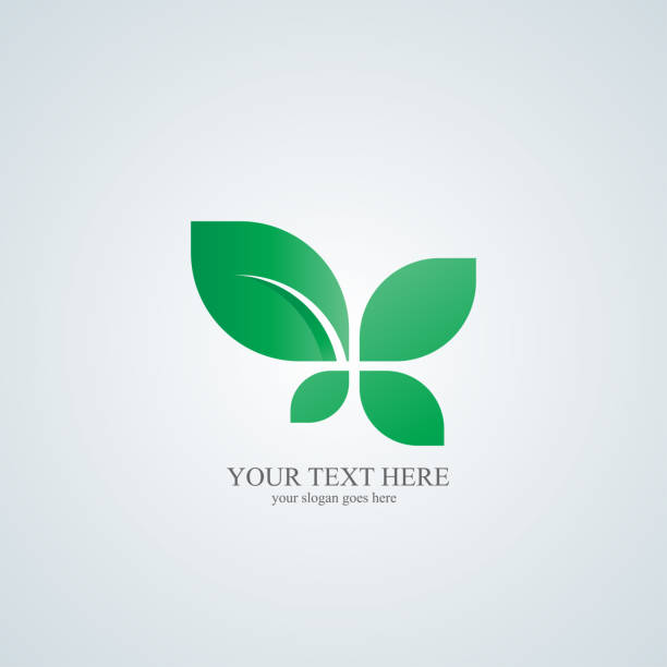 ilustrações de stock, clip art, desenhos animados e ícones de leaf logo. ecology logo. logo template suitable for businesses and product names. - leaf logo