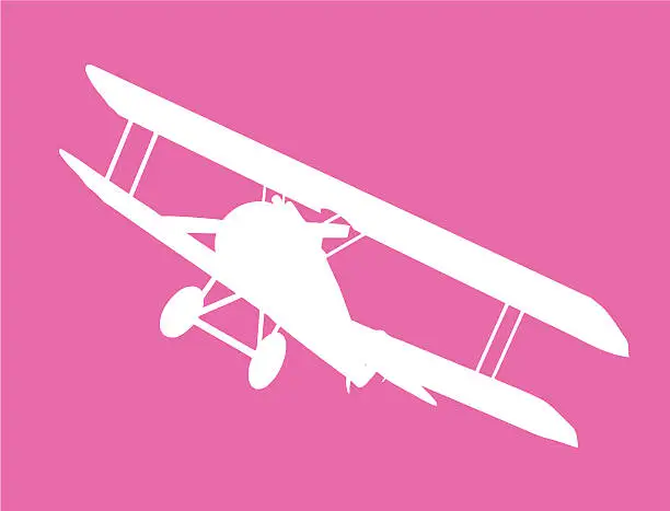 Vector illustration of old military biplane