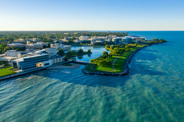 istock Northwestern University Campus Aerial View 1043733784