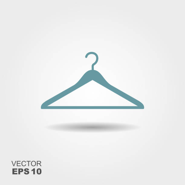Vector illustration hanger for clothes. Vector illustration hanger for clothes. Flat icon whit shadow clothes hanger storage stock illustrations