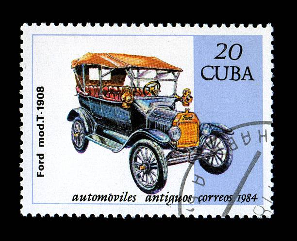 istock Historical Antique Auto Postage Stamp Cuban 104373501