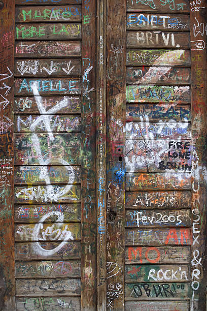 istock Graffiti wooden door 104373916