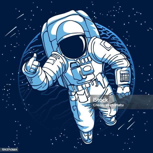 Astronaut In Space Stock Illustration - Download Image Now - Astronaut, Vector, Outer Space