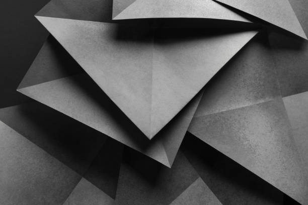 istock Geometric shapes in black and white, abstract background 1043744394