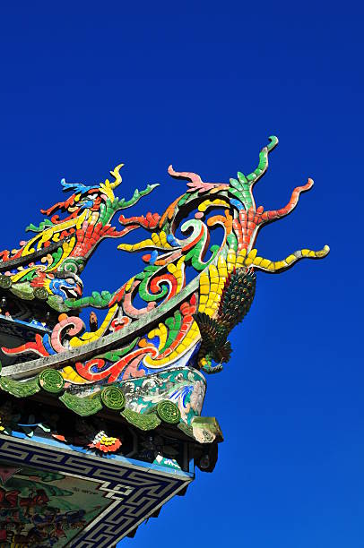 istock Chinese temple roof top corner 104374471