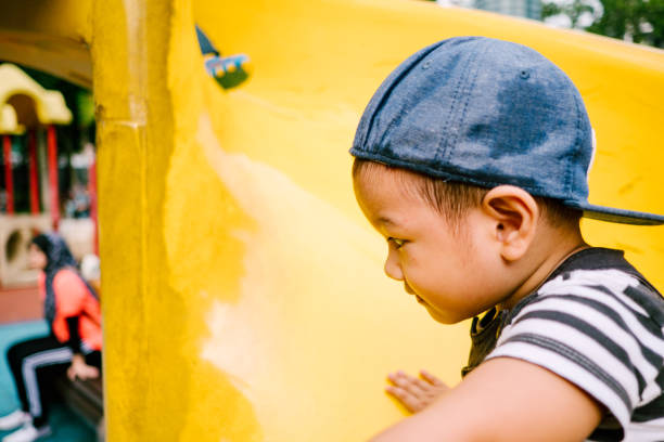 istock Young Malaysian Toddler Playing at Public Playground 1043745092