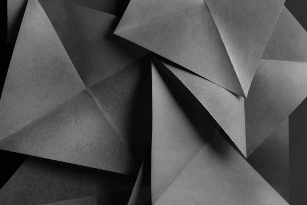 istock Geometric shapes in black and white, abstract background 1043745284