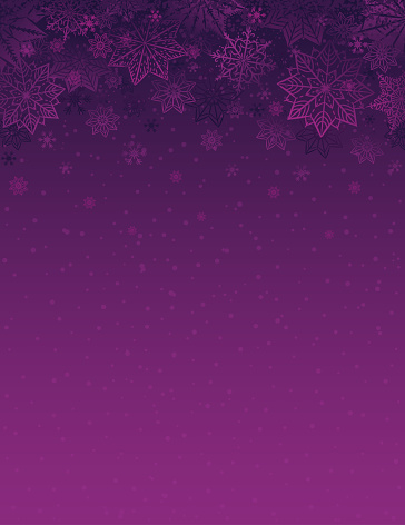 Purple christmas background with snowflakes and stars, vector illustration