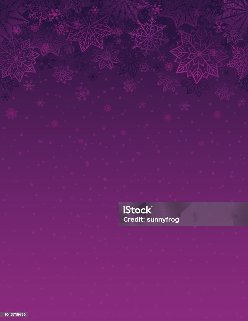 Purple christmas background with snowflakes and stars, vector illustration Purple stock vector