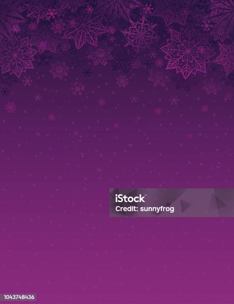 Purple Christmas Background With Snowflakes And Stars Vector Illustration Stock Illustration - Download Image Now