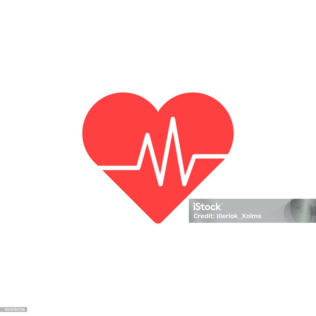 Heart Isometric health care concept red shape and heartbeat. Vector illustration. Heart Isometric health care concept red shape and heartbeat. Vector illustration Heart - Internal Organ stock vector