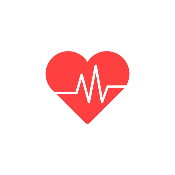 Heart Isometric health care concept red shape and heartbeat. Vector illustration. Heart Isometric health care concept red shape and heartbeat. Vector illustration cardiovascular exercise stock illustrations