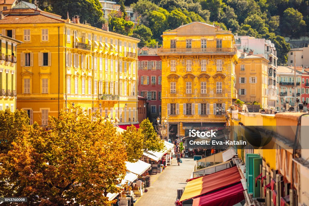 Cours Saleya flower market in Nice, France Nice - France Stock Photo