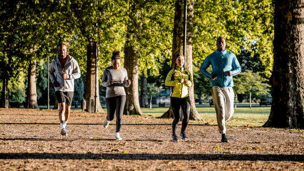 istock The group of running people 1043775370
