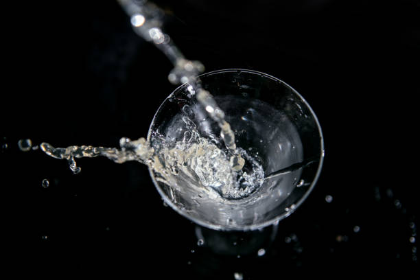 A glass of water on the dining table