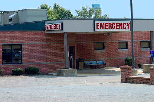 emergency room exterior in a small rural town