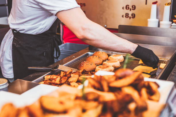 istock Burger cooking on the street 1043785718