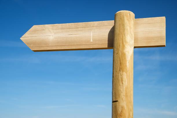 istock Directional wood signal 1043786718