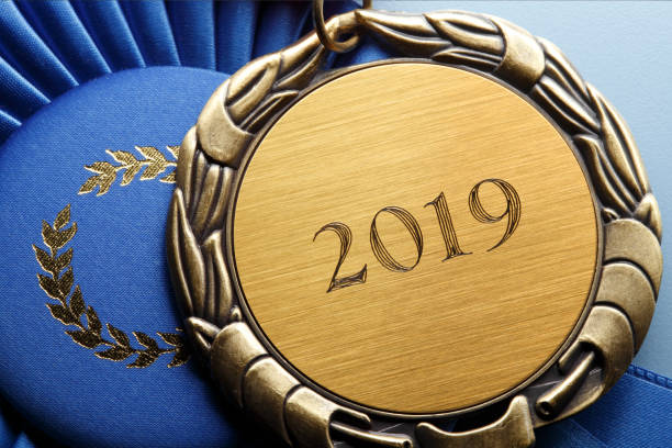 Close Up Of Medal Engraved With 