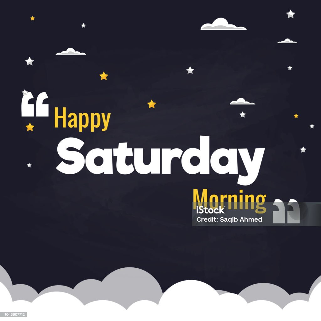 Saturday Backround Happy Saturday Morning Flat Illustration Background Vector Design Stock ...