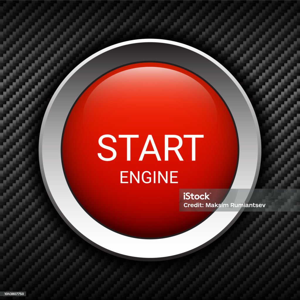 Starting Engine Graphics Start Engine Button On Carbon Background Stock Illustration - Download ...
