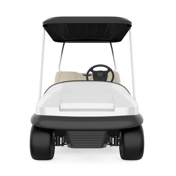 carrinho de golfe isolado - golf cart golf mode of transport transportation - fotografias e filmes do acervo